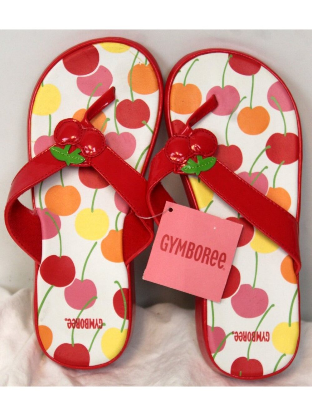2008 Gymboree Cherry Baby Flip Flops Slippers Shoes Red 2/3 girls Summer